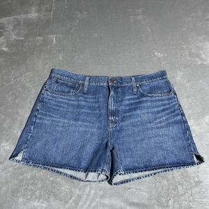 Madewell Relaxed Denim Shorts Womens 33 Mid Length Dark Wash